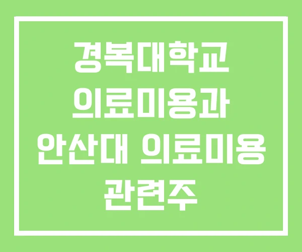 경복대학교 의료미용과 안산대 의료미용 관련주 경복대학교 의료미용과 안산대 의료미용 관련주