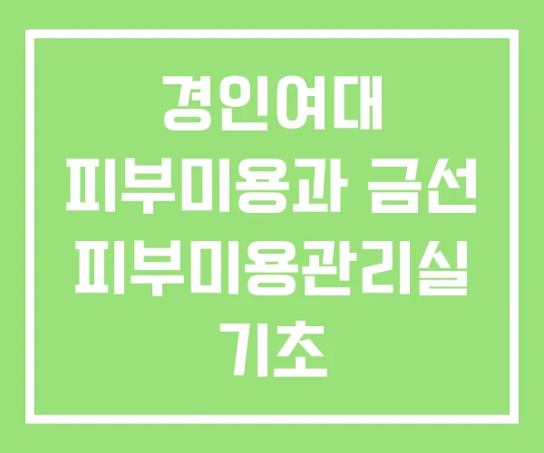 경인여대 피부미용과 금선 피부미용관리실 기초 피부미용관리 경인여대 피부미용과 금선 피부미용관리실 기초 피부미용관리