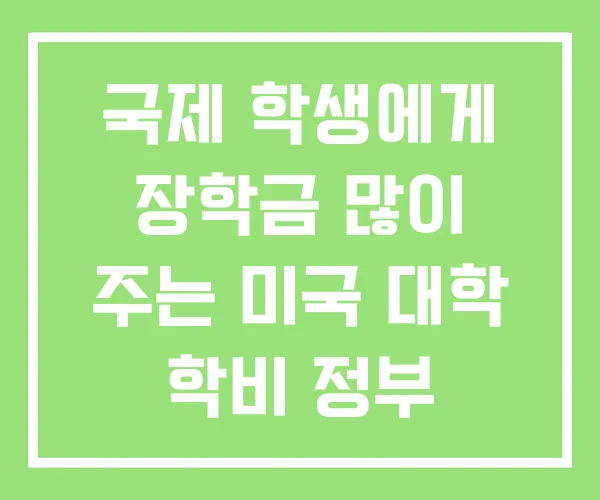 국제 학생에게 장학금 많이 주는 미국 대학 학비 정부 국제 학생에게 장학금 많이 주는 미국 대학 학비 정부