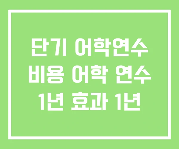 단기 어학연수 비용 어학 연수 1년 효과 1년 단기 어학연수 비용 어학 연수 1년 효과 1년