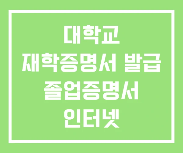 대학교 재학증명서 발급 졸업증명서 인터넷