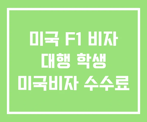 미국 F1 비자 대행 학생 미국비자 수수료 미국 F1 비자 대행 학생 미국비자 수수료