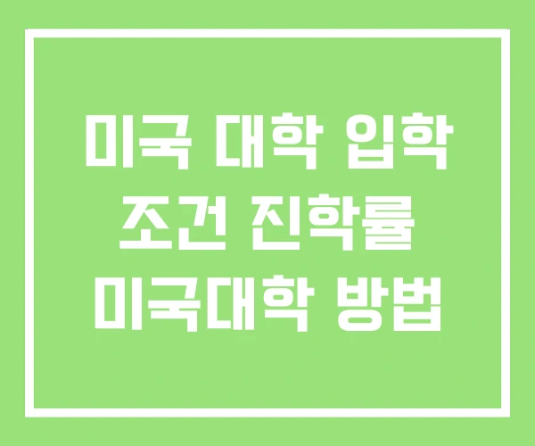 미국 대학 입학 조건 진학률 미국대학 방법 미국 대학 입학 조건 진학률 미국대학 방법