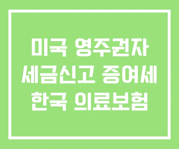 미국 영주권자 세금신고 증여세 한국 의료보험
