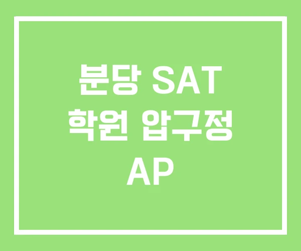 분당 SAT 학원 압구정 AP