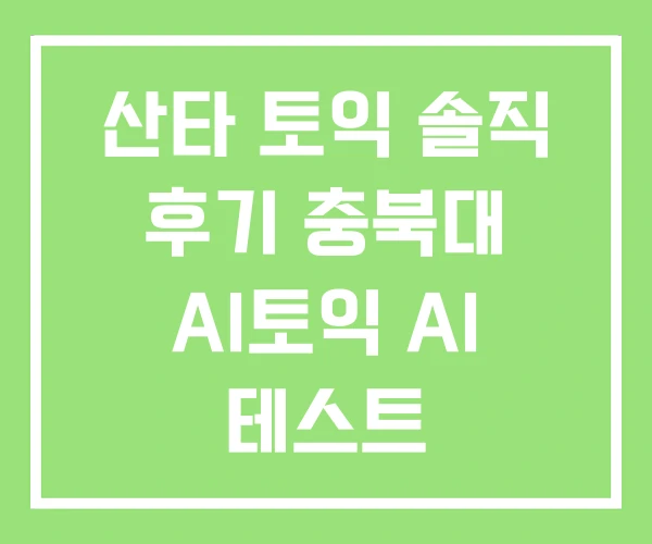 산타 토익 솔직 후기 충북대 AI토익 AI 테스트 산타 토익 솔직 후기 충북대 AI토익 AI 테스트