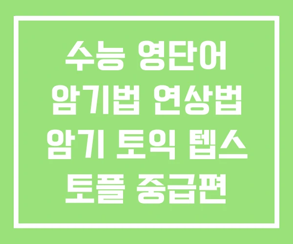 수능 영단어 암기법 연상법 암기 토익 텝스 토플 중급편 수능 영단어 암기법 연상법 암기 토익 텝스 토플 중급편