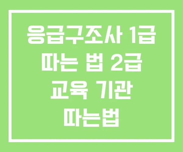 응급구조사 1급 따는 법 2급 교육 기관 따는법 응급구조사 1급 따는 법 2급 교육 기관 따는법