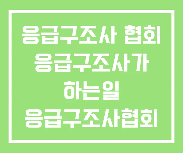 응급구조사 협회 응급구조사가 하는일 응급구조사협회 응급구조사 협회 응급구조사가 하는일 응급구조사협회