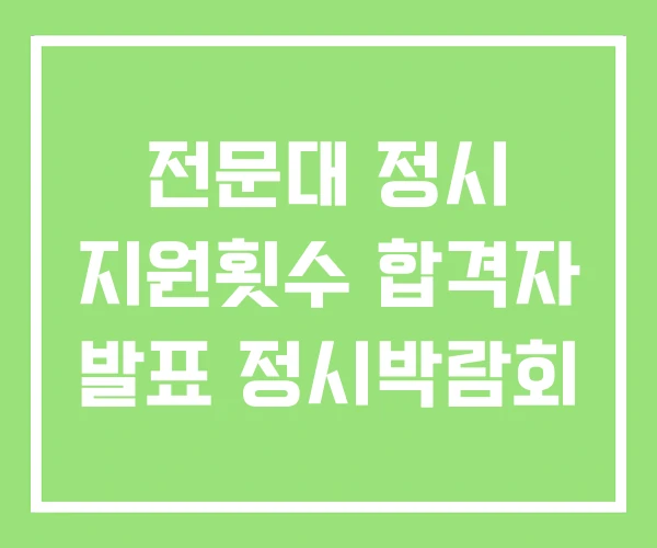 전문대 정시 지원횟수 합격자 발표 정시박람회 전문대 정시 지원횟수 합격자 발표 정시박람회