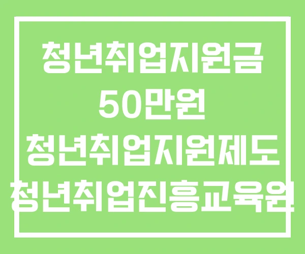 청년취업지원금 50만원 청년취업지원제도 청년취업진흥교육원