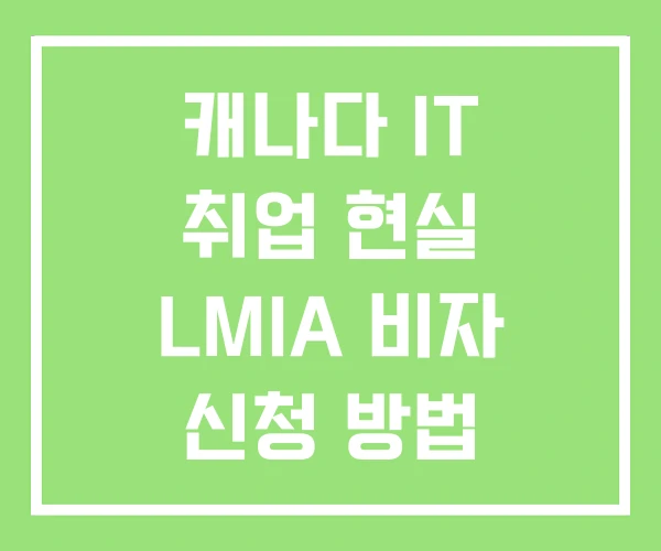캐나다 IT 취업 현실 LMIA 비자 신청 방법 캐나다 IT 취업 현실 LMIA 비자 신청 방법