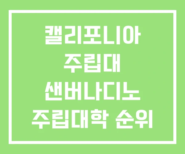 캘리포니아 주립대 샌버나디노 주립대학 순위 주립대학교