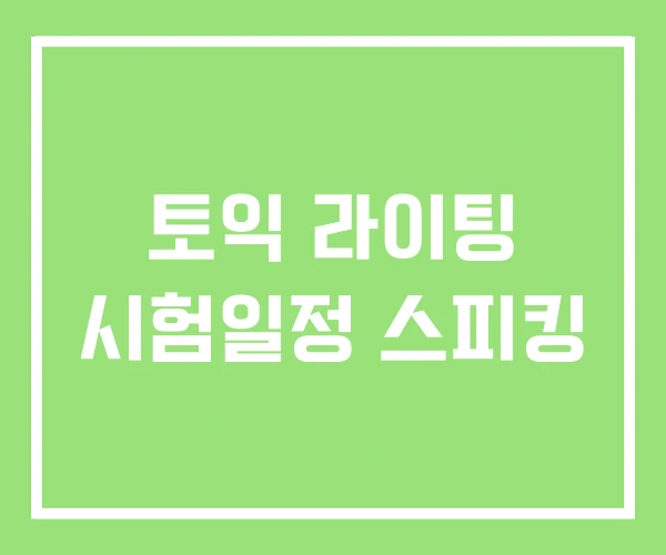 토익 라이팅 시험일정 스피킹 토익 라이팅 시험일정 스피킹