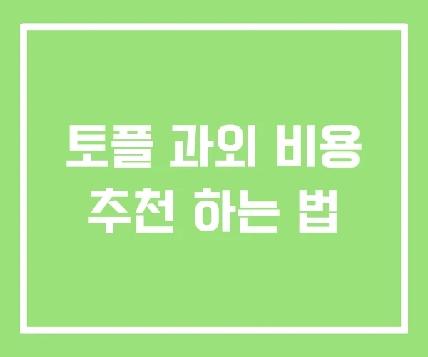토플 과외 비용 추천 하는 법