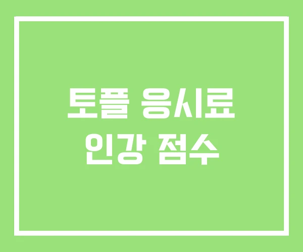 토플 응시료 인강 점수 토플 응시료 인강 점수