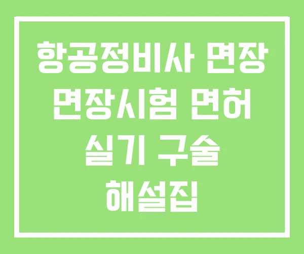 항공정비사 면장 면장시험 면허 실기 구술 해설집 항공정비사 면장 면장시험 면허 실기 구술 해설집