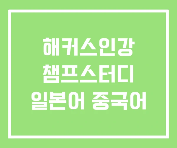 해커스인강 챔프스터디 일본어 중국어 해커스인강 챔프스터디 일본어 중국어