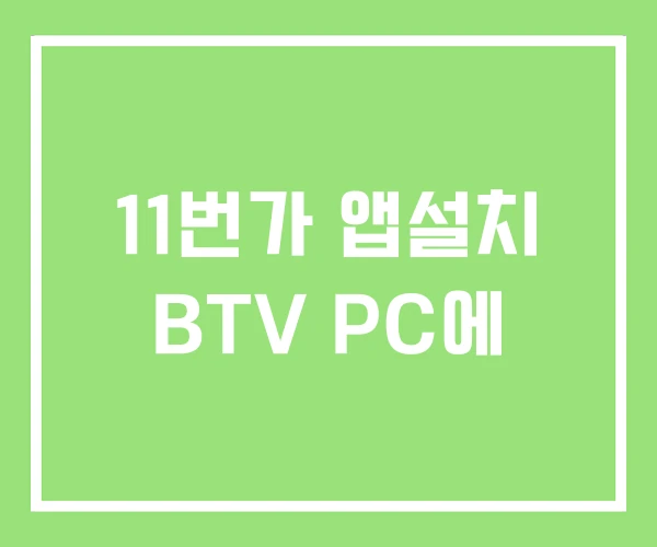 11번가 앱설치 BTV PC에