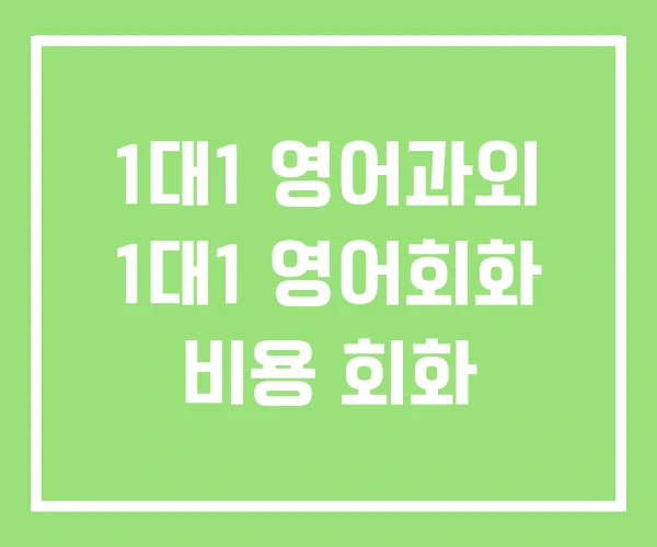 1대1 영어과외 1대1 영어회화 비용 회화