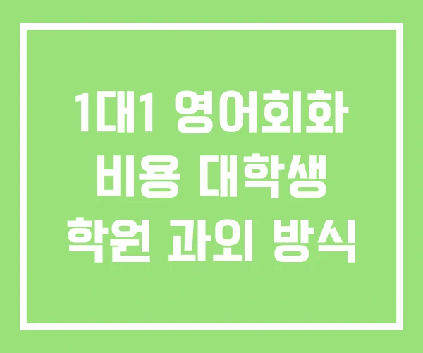1대1 영어회화 비용 대학생 학원 과외 방식 1대1 영어회화 비용 대학생 학원 과외 방식