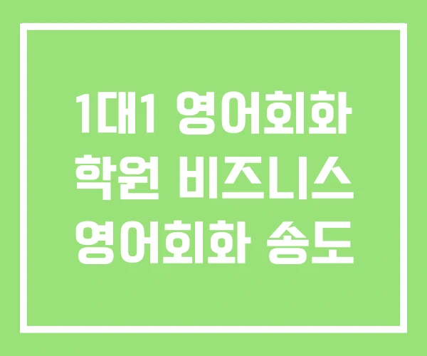 1대1 영어회화 학원 비즈니스 영어회화 송도