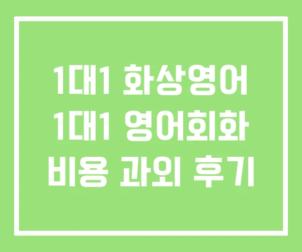 1대1 화상영어 1대1 영어회화 비용 과외 후기 1대1 화상영어 1대1 영어회화 비용 과외 후기