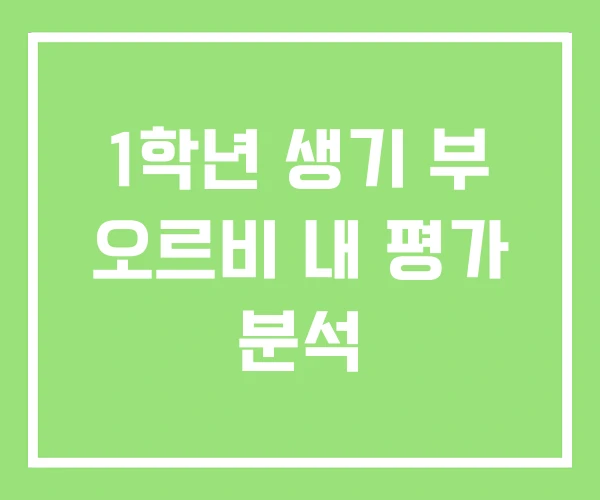 1학년 생기 부 오르비 내 평가 분석 1학년 생기 부 오르비 내 평가 분석