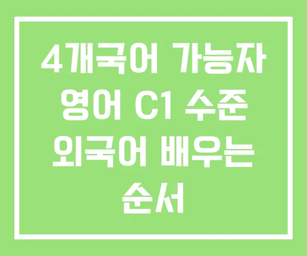 4개국어 가능자 영어 C1 수준 외국어 배우는 순서