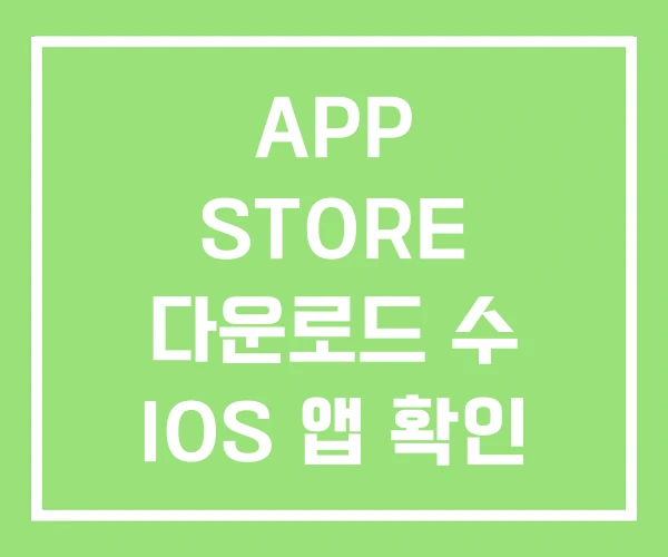 APP STORE 다운로드 수 IOS 앱 확인 누적