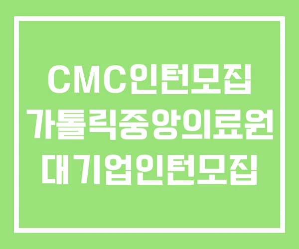 CMC인턴모집 가톨릭중앙의료원 대기업인턴모집