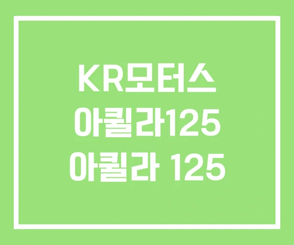 KR모터스 아퀼라125 아퀼라 125 KR모터스 아퀼라125 아퀼라 125