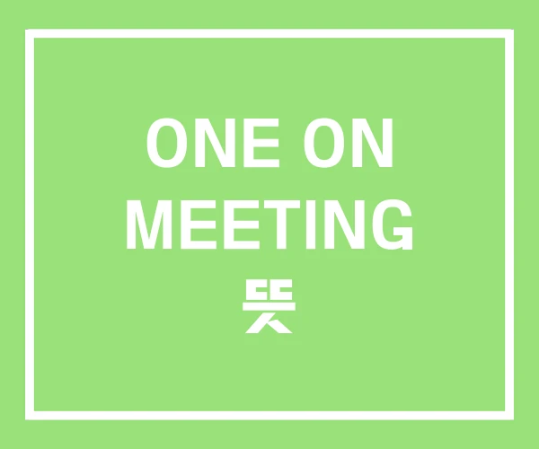 ONE ON MEETING 뜻 ONE ON MEETING 뜻
