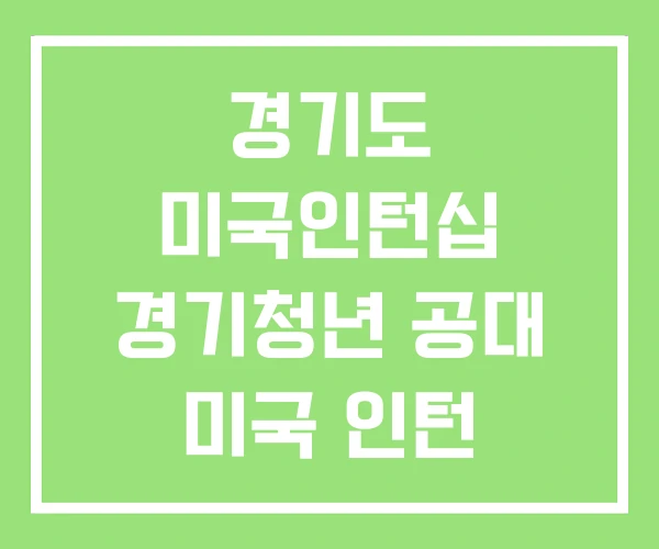 경기도 미국인턴십 경기청년 공대 미국 인턴 경기도 미국인턴십 경기청년 공대 미국 인턴