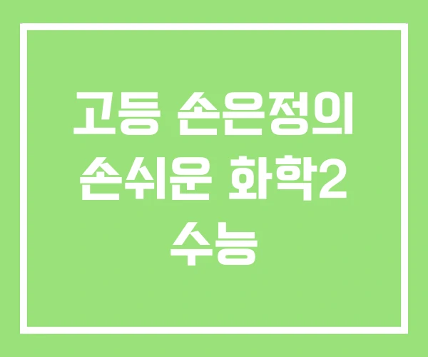 고등 손은정의 손쉬운 화학2 수능