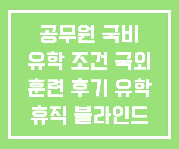 공무원 국비 유학 조건 국외 훈련 후기 유학 휴직 블라인드 공무원 국비 유학 조건 국외 훈련 후기 유학 휴직 블라인드