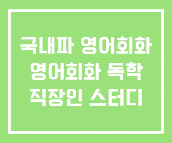 국내파 영어회화 영어회화 독학 직장인 스터디 국내파 영어회화 영어회화 독학 직장인 스터디