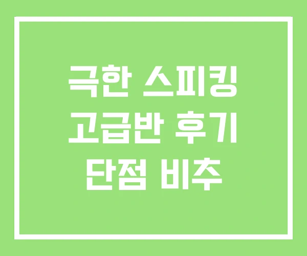 극한 스피킹 고급반 후기 단점 비추 극한 스피킹 고급반 후기 단점 비추