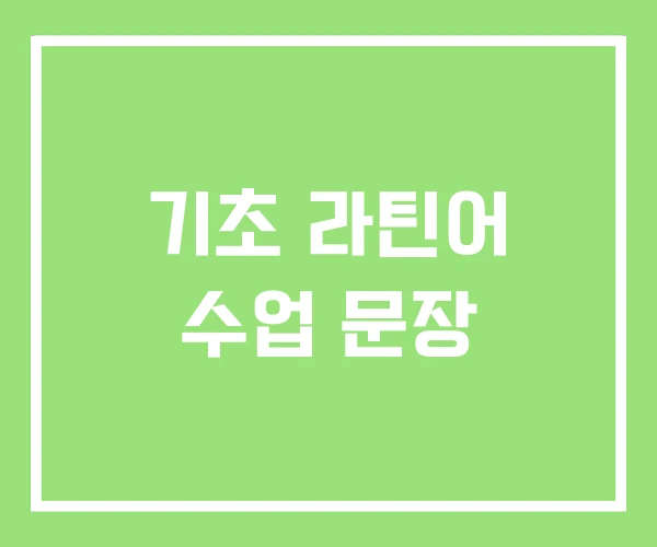 기초 라틴어 수업 문장