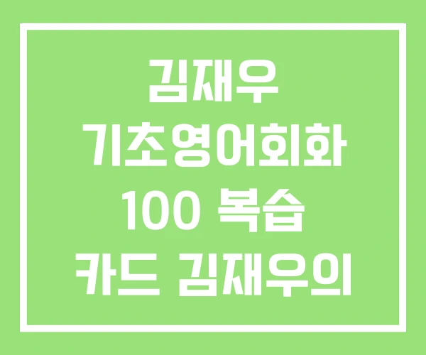 김재우 기초영어회화 100 복습 카드 김재우의 PDF
