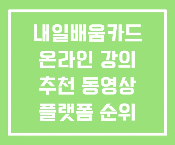 내일배움카드 온라인 강의 추천 동영상 플랫폼 순위 내일배움카드 온라인 강의 추천 동영상 플랫폼 순위