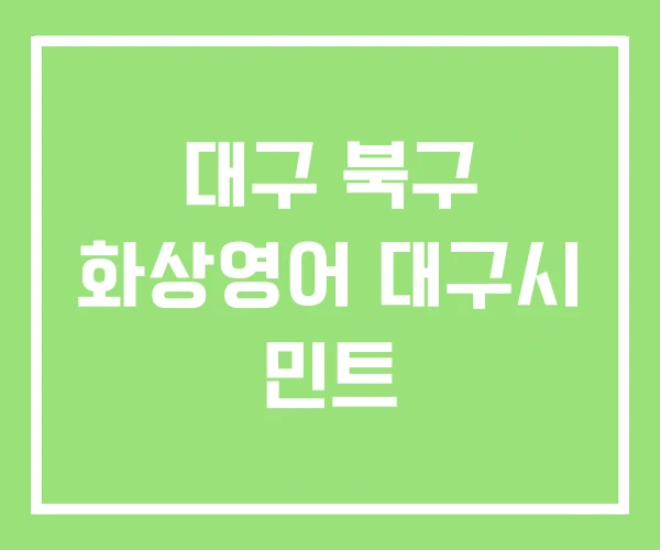 대구 북구 화상영어 대구시 민트