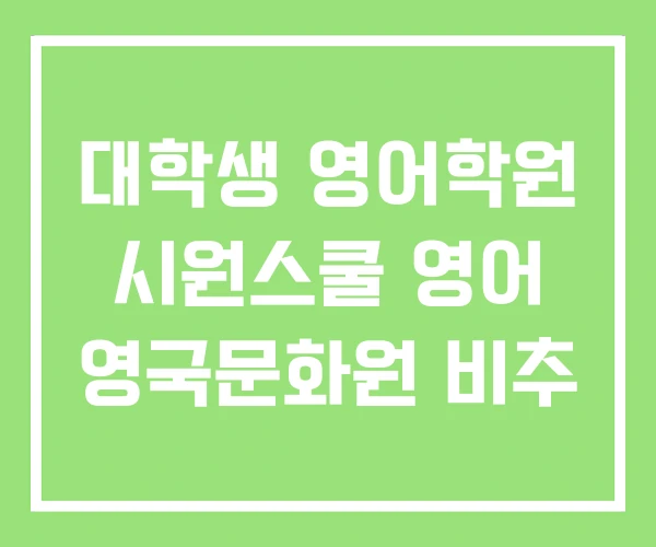 대학생 영어학원 시원스쿨 영어 영국문화원 비추 대학생 영어학원 시원스쿨 영어 영국문화원 비추