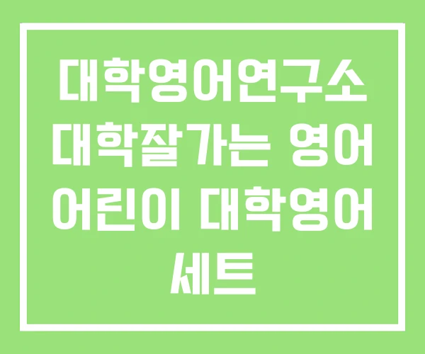 대학영어연구소 대학잘가는 영어 어린이 대학영어 세트 대학영어연구소 대학잘가는 영어 어린이 대학영어 세트