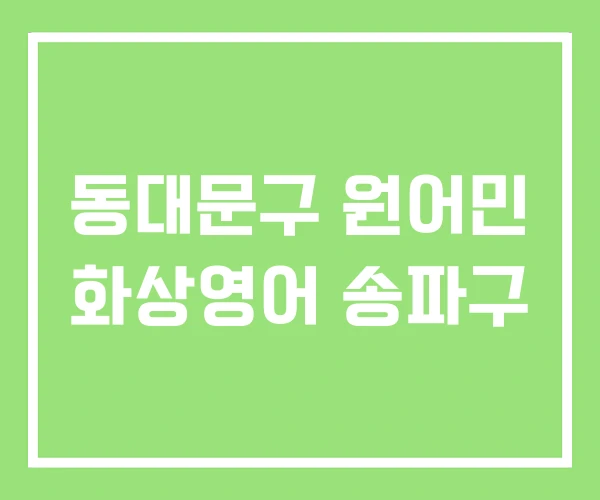동대문구 원어민 화상영어 송파구