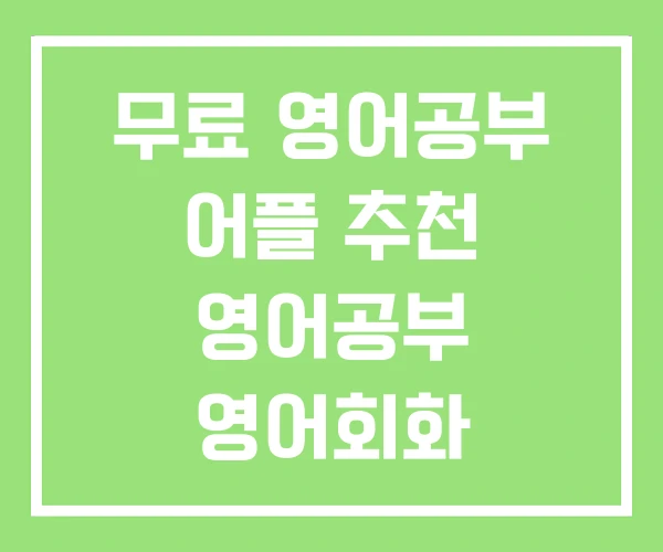 무료 영어공부 어플 추천 영어공부 영어회화