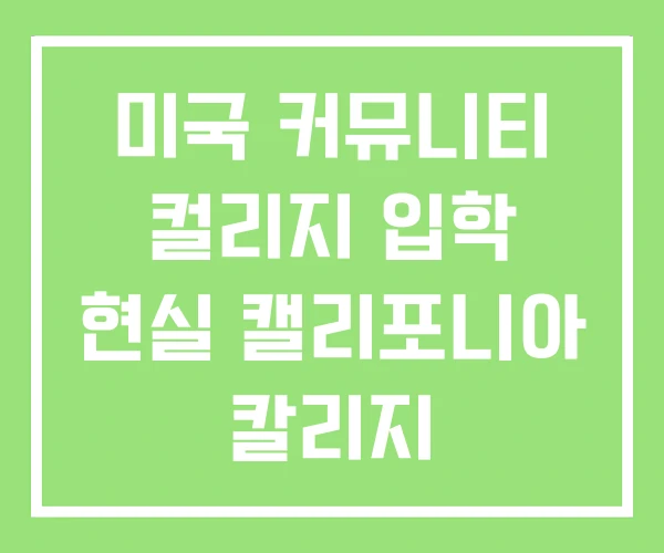미국 커뮤니티 컬리지 입학 현실 캘리포니아 칼리지 미국 커뮤니티 컬리지 입학 현실 캘리포니아 칼리지