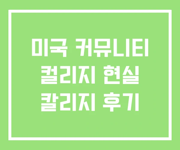 미국 커뮤니티 컬리지 현실 칼리지 후기