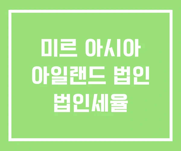 미르 아시아 아일랜드 법인 법인세율 미르 아시아 아일랜드 법인 법인세율