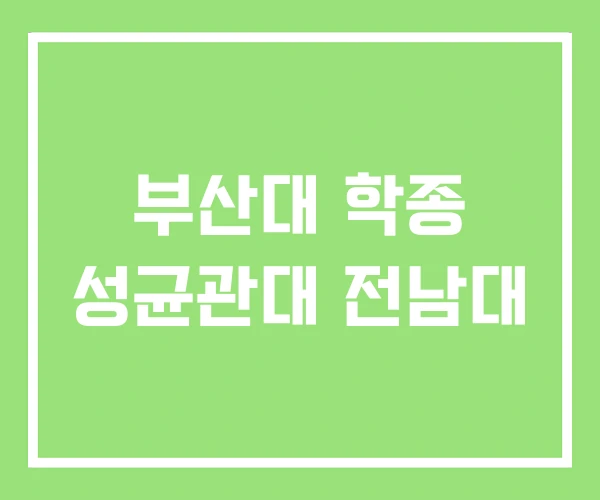 부산대 학종 성균관대 전남대 부산대 학종 성균관대 전남대